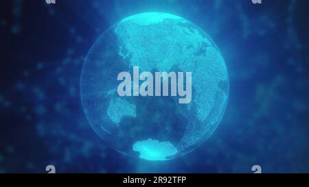 Abstract digital earth. Computer generated 3d render Stock Photo