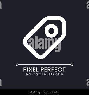 Coupon pixel perfect white linear ui icon for dark theme Stock Vector ...