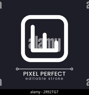 Activity analytics pixel perfect white linear ui icon for dark theme Stock Vector