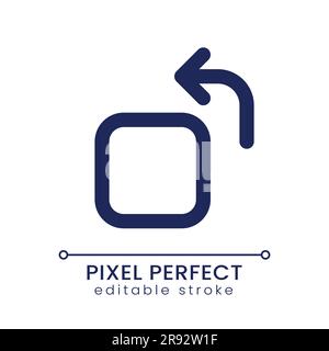Rotate pixel perfect linear ui icon Stock Vector