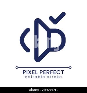 Volume on pixel perfect linear ui icon Stock Vector