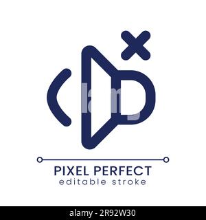 Volume off pixel perfect linear ui icon Stock Vector