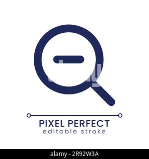 Zoom out transition pixel perfect linear ui icon Stock Vector