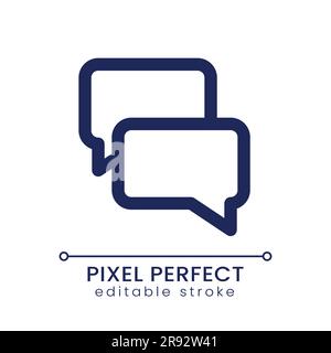 Messenger pixel perfect linear ui icon Stock Vector