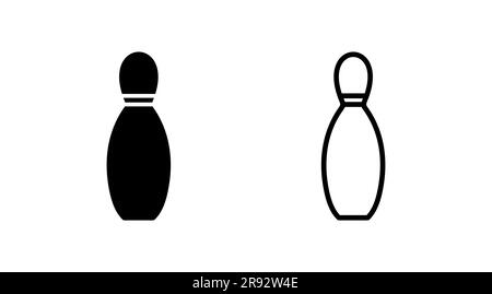 Bowling icon vector. Bowling ball and pin icon. Bowling pins with ball icon. Stock Vector