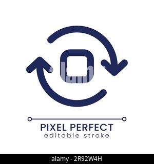 Spin animation pixel perfect linear ui icon Stock Vector