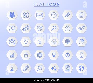 Vector illustration of thin line icons for business. banking, contact, social media, Linear symbols set concept. isolated illustration design Cartoon Stock Vector