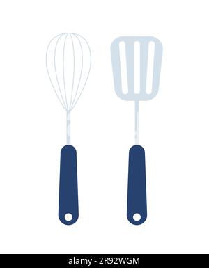 Kitchen mixer and spatula concept Stock Vector