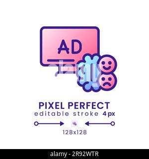 Neural engagement gradient fill desktop icon Stock Vector