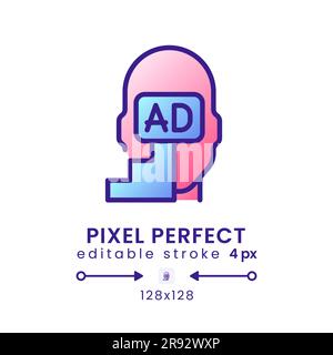 Subliminal advertising gradient fill desktop icon Stock Vector
