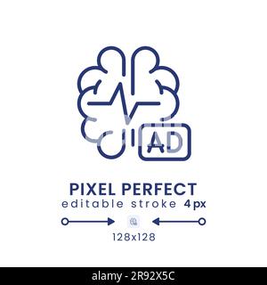 Electroencephalogram linear desktop icon Stock Vector