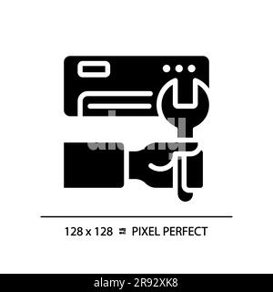 Ac installation black glyph icon Stock Vector