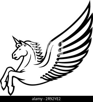 Illustration of Pegasus Magic Winged Horse Stock Vector