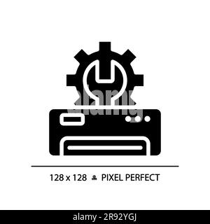 Ac repair black glyph icon Stock Vector