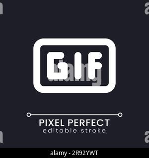 GIF pixel perfect white linear ui icon for dark theme Stock Vector