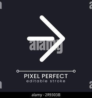 Move forward pixel perfect white linear ui icon for dark theme Stock Vector