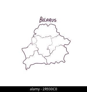 Hand Drawn Doodle Map Of Belarus. Vector Illustration Stock Vector
