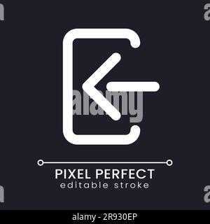 Login pixel perfect white linear ui icon for dark theme Stock Vector