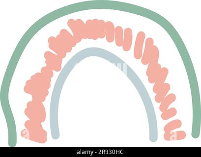 abstract cute hand drawn rainbow using pastel color . vector illustration Stock Vector