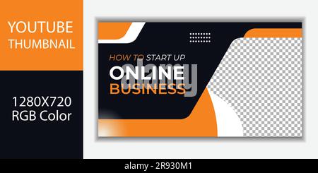 Marketing agency youtube video thumbnail or web banner Stock Vector