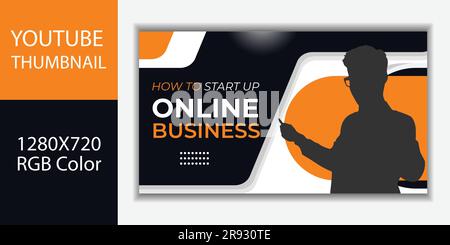 YouTube video thumbnail or web banner design for digital Marketing agency Stock Vector