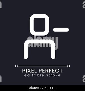 Remove user pixel perfect white linear ui icon for dark theme Stock Vector