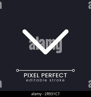 Scroll down pixel perfect white linear ui icon for dark theme Stock Vector