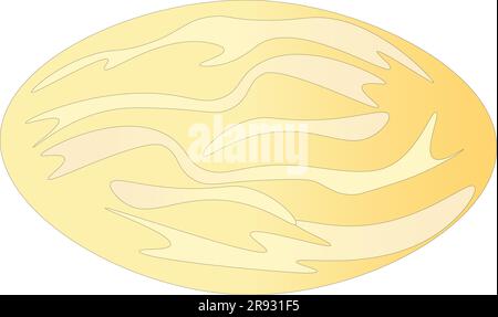 Melon on a white background, children's drawing. Vector illustration Stock Vector