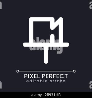 Attached message pixel perfect white linear ui icon for dark theme Stock Vector