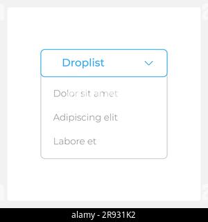 Activated droplist UI element template Stock Vector