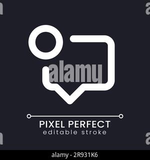 New message pixel perfect white linear ui icon for dark theme Stock Vector