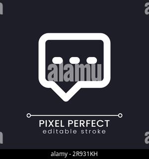 Typing message pixel perfect white linear ui icon for dark theme Stock Vector