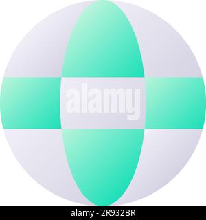 Globe pixel perfect flat gradient two-color ui icon Stock Vector