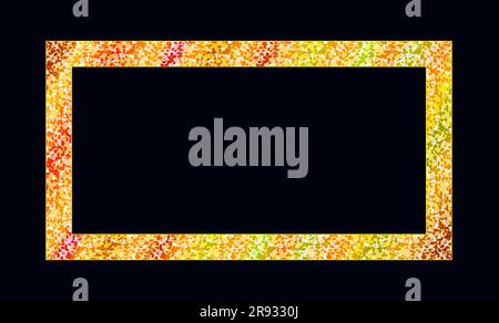 Colored rectangular frame with oil texture Decorative design element Vertical or horizontal picture frame Vector illustration Isolated on black Stock Vector