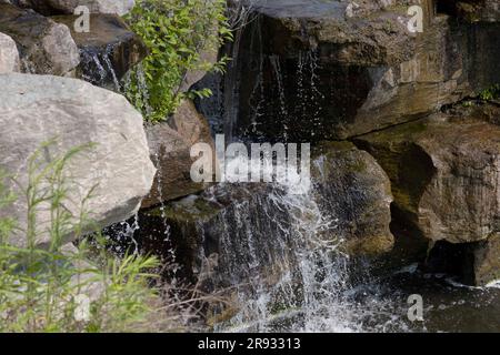 The beautiful small waterfall in the state park Stock Photo
