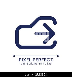 Logout pixel perfect linear ui icon Stock Vector