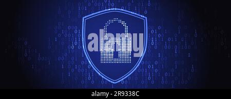 internet digital syber security technology concept for business background. Lock on circuit board Stock Vector