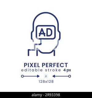 Subliminal advertising linear desktop icon Stock Vector
