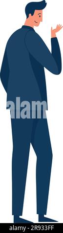 Successful businessman standing over white Stock Vector