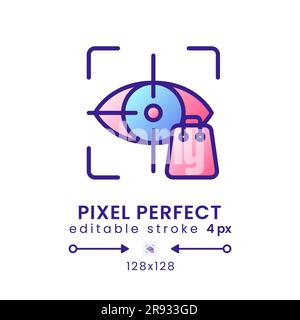 Eye tracking gradient fill desktop icon Stock Vector