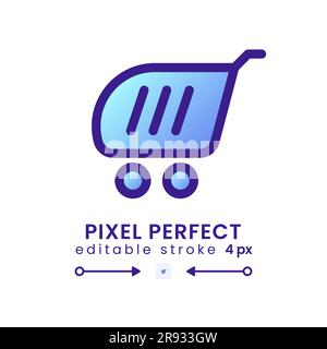 Shopping cart gradient fill desktop icon Stock Vector
