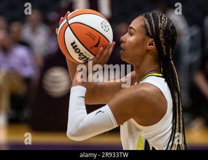 Los Angeles, USA. 23rd June, 2023. Basketball, Women, WNBA; Los Angeles Sparks vs. Dallas Wings. German national player Satou Sabally in action. Credit: Maximilian Haupt/dpa/Alamy Live News Stock Photo