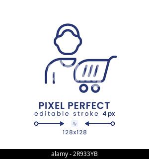 Consumer behavior linear desktop icon Stock Vector