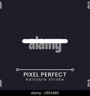 Minus pixel perfect white linear ui icon for dark theme Stock Vector