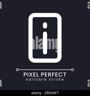 Information pixel perfect white linear ui icon for dark theme Stock Vector