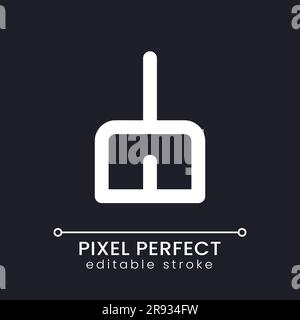 Broom pixel perfect white linear ui icon for dark theme Stock Vector