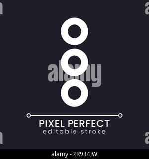 Ellipsis menu pixel perfect white linear ui icon for dark theme Stock Vector