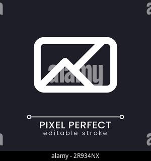Image pixel perfect white linear ui icon for dark theme Stock Vector