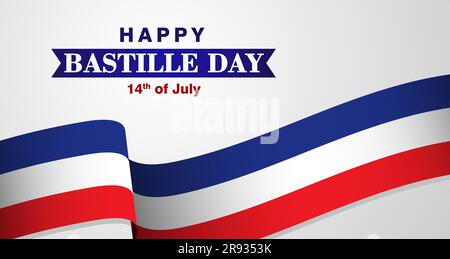 Happy Bastille Day banner, poster, card, backdrop Stock Vector