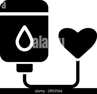 Blood donation black glyph icon Stock Vector